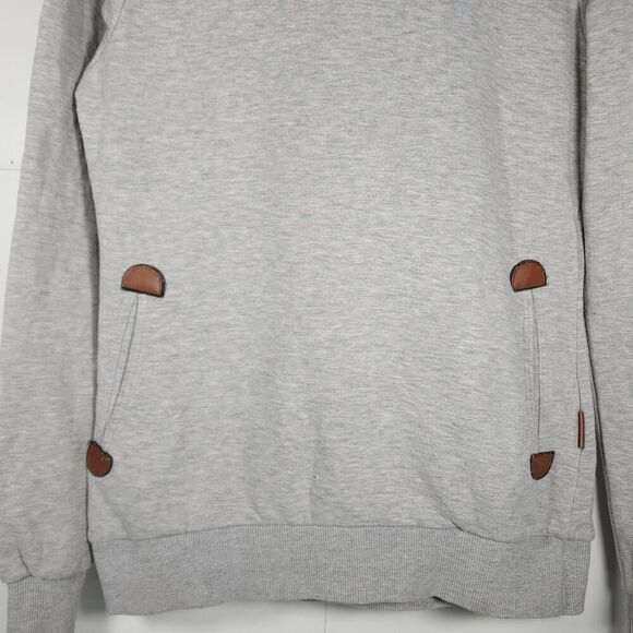 Naketano Women’s Small Darth Gray Funnel Neck Pullover Hoodie Sweatshirt - Picture 3 of 13